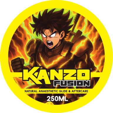 Kanzo Tattoo Glide – yellow-scented glide for professional tattoo artists with anime-inspired label