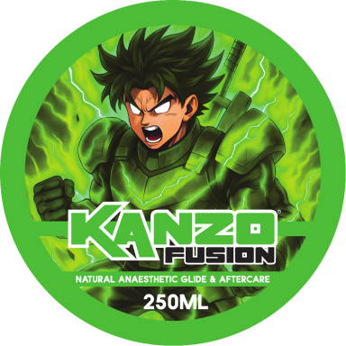 Kanzo Tattoo Glide – green-scented glide for professional tattoo artists with anime-inspired label