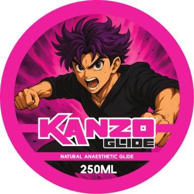 Kanzo Tattoo Glide – pink-scented glide for professional tattoo artists with anime-inspired label