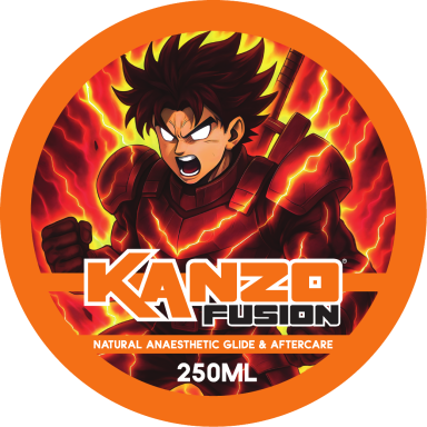 Kanzo Tattoo Glide – orange-scented glide for professional tattoo artists with anime-inspired label